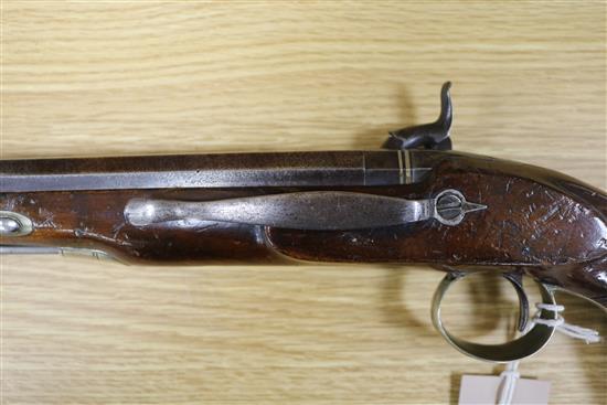 A 19th century percussion pistol signed Wm Jones (possibly William Jones of Birmingham)